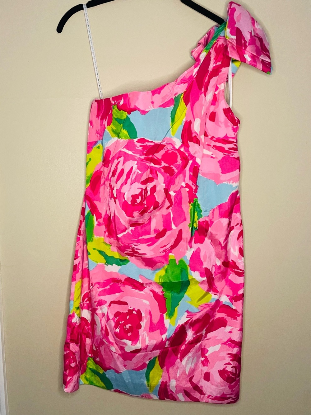 Lilly Pulitzer Hotty Pink First Impression Chloe One-Shoulder Dress HPFI Size 2